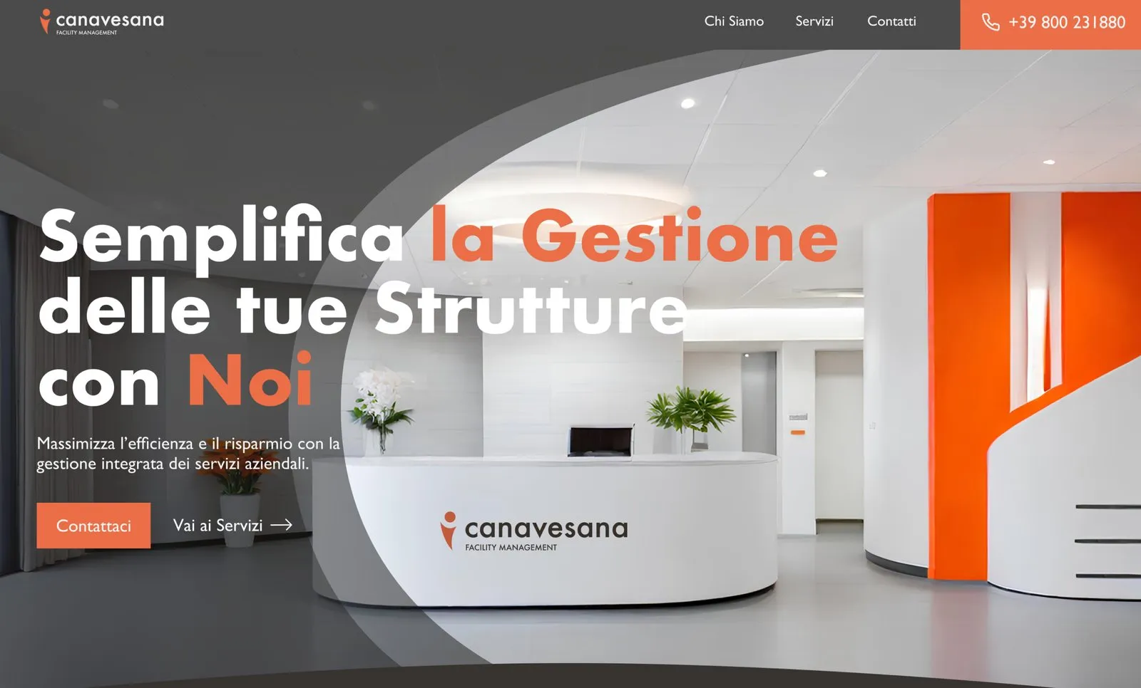 La prima schermata del sito di Canavesana dopo il progetto