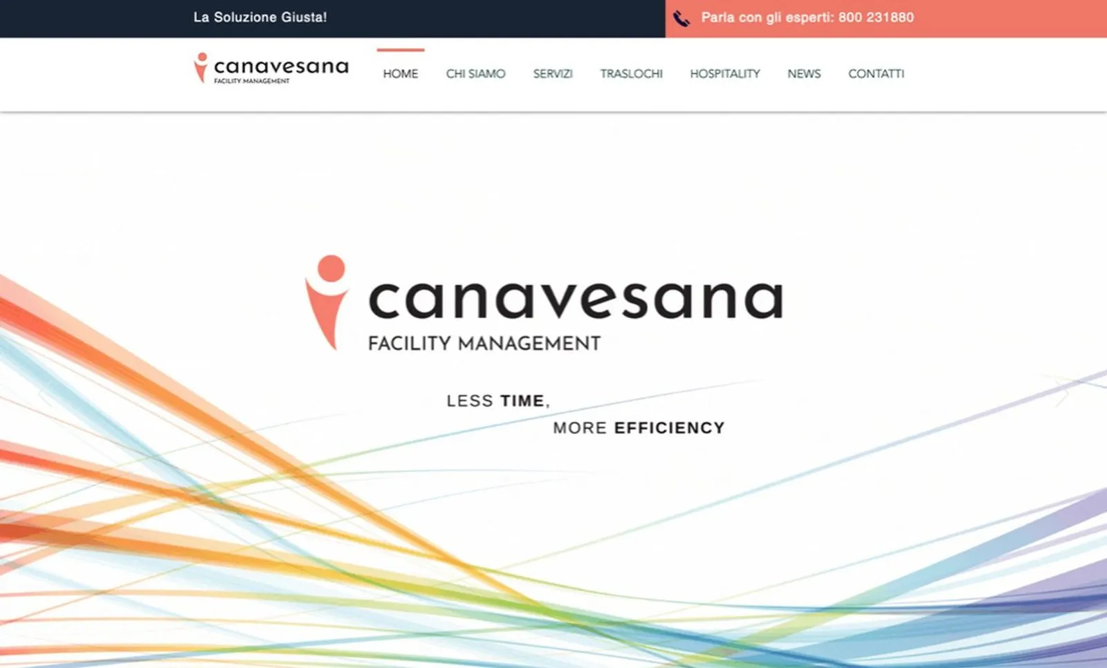 La prima schermata del sito di Canavesana prima del progetto