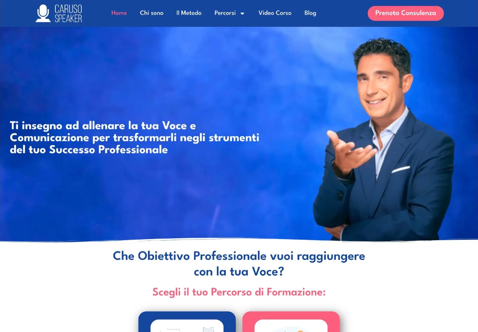 La vecchia prima schermata di Caruso Speaker