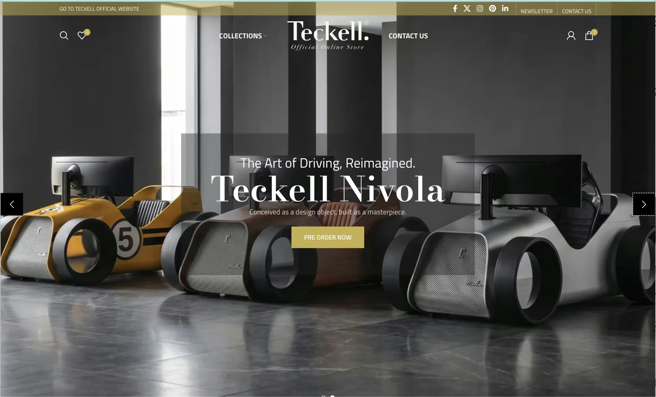 La prima schermata del sito di Teckell dopo il progetto